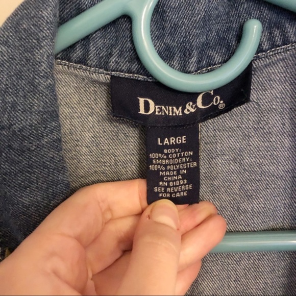 Vintage Floral Embroidered Denim Jean Jacket - Picture 4 of 8